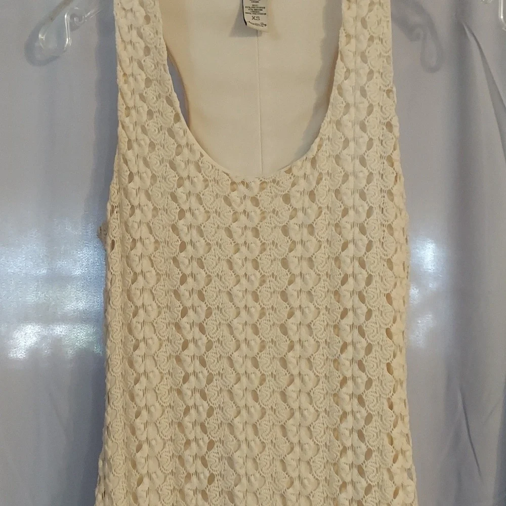 American Rag Cie Dress Size XS Ivory Color Crochet - Picture 3 of 5